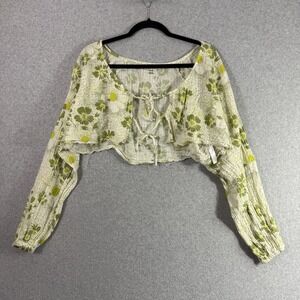 Out from under tie cropped cardigan womens medium gauze ivory Urban outfitters